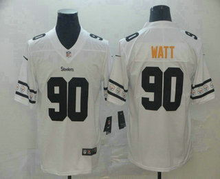 Men's Pittsburgh Steelers #90 T. J. Watt White 2019 NEW Team Logo Vapor Untouchable Stitched NFL Nike Limited Jersey
