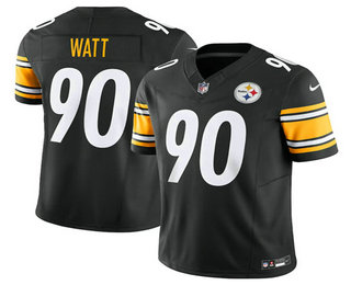 Men's Pittsburgh Steelers #90 TJ Watt Black 2023 FUSE Vapor Limited Stitched Jersey