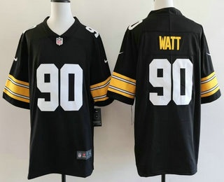 Men's Pittsburgh Steelers #90 TJ Watt Limited Black Alternate Vapor Untouchable Jersey