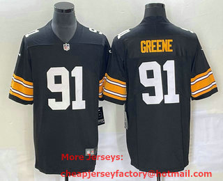Men's Pittsburgh Steelers #91 Kevin Greene Black 2021 Vapor Untouchable Stitched Nike Throwback Limited Jersey