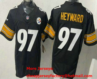 Men's Pittsburgh Steelers #97 Cameron Heyward Limited Black FUSE Vapor Jersey