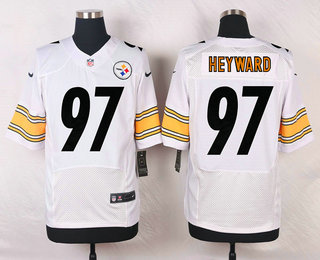 Men's Pittsburgh Steelers #97 Cameron Heyward White Road NFL Nike Elite Jersey