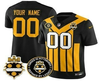 Men's Pittsburgh Steelers Active Player Custom Black FUSE 1933 Throwback Limited Stitched Football Jersey