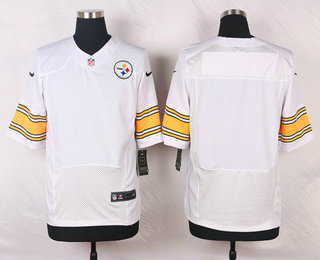 Men's Pittsburgh Steelers Blank White Road NFL Nike Elite Jersey