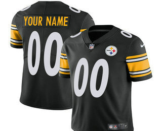 Men's Pittsburgh Steelers Custom Vapor Untouchable Black Team Color NFL Nike Limited Jersey
