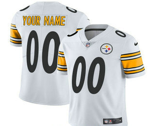 Men's Pittsburgh Steelers Custom Vapor Untouchable White Road NFL Nike Limited Jersey