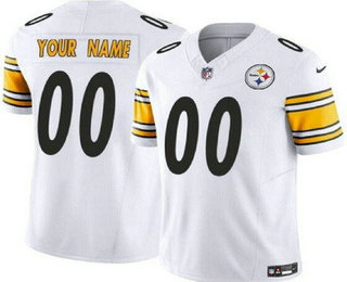 Men's Pittsburgh Steelers Customized Limited White FUSE Vapor Jersey