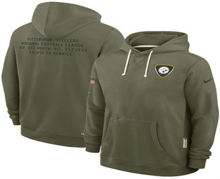 Men's Pittsburgh Steelers Olive 2025 Salute to Service Pullover Hoodie