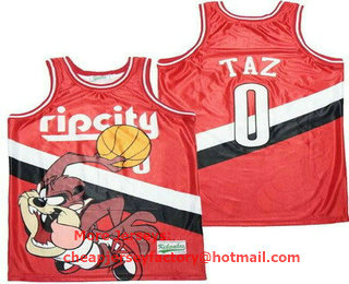 Men's Portland Trail Blazers #0 TAZ Ripcity Red Basketball Jersey