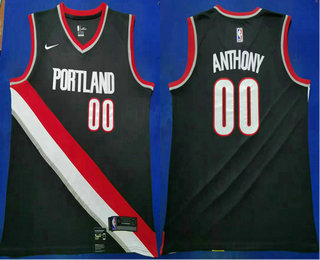 Men's Portland Trail Blazers #00 Carmelo Anthony Black Nike Swingman 2019 Stitched Jersey