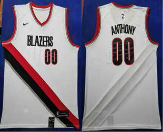 Men's Portland Trail Blazers #00 Carmelo Anthony White Nike Swingman 2019 Stitched Jersey