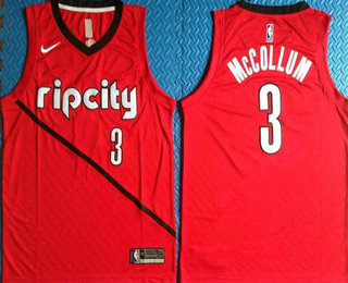 Men's Portland Trail Blazers #3 C.J. McCollum Red Nike 2019 New Season Swingman City Edition Jersey