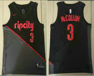 Men's Portland Trail Blazers #3 CJ McCollum Black Nike 2019 New Season Swingman City Edition Jersey