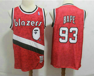 Men's Portland Trail Blazers #93 Bape Mitchell & Ness x BAPE Red Swingman Jersey