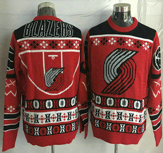 Men's Portland Trail Blazers Red With Black NBA Sweater