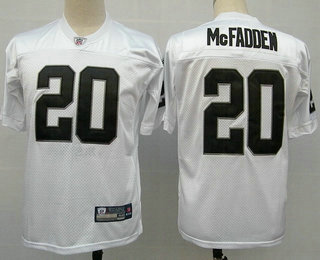 Men's Reebok Oakland Raiders #20 Darren McFadden White Jersey