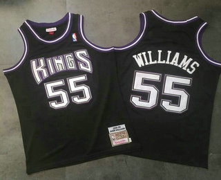 Men's Sacramento Kings #55 Jason Williams 1998-99 AU Swingman Black Jersey