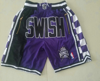 Men's Sacramento Kings 1994-95 Black Just Don Shorts Swingman Shorts