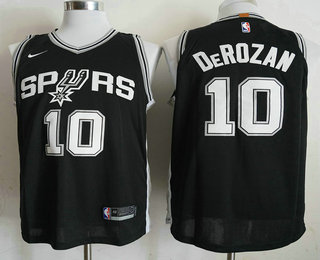 Men's San Antonio Spurs #10 DeMar DeRozan Black 2017-2018 Nike Authentic Stitched NBA Jersey