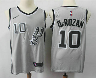 Men's San Antonio Spurs #10 DeMar DeRozan Grey 2018 Nike Swingman Stitched NBA Jersey