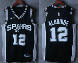 Men's San Antonio Spurs #12 LaMarcus Aldridge Black 2017-2018 Nike Authentic Stitched NBA Jersey