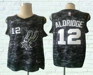 Men's San Antonio Spurs #12 LaMarcus Aldridge Black City Edition Nike Swingman Jersey