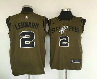 Men's San Antonio Spurs #2 Kawhi Leonard Olive Stitched Nike Swingman Jersey
