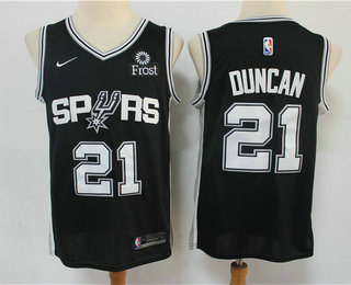 Men's San Antonio Spurs #21 Tim Duncan Black 2019 Nike Frost Swingman Stitched NBA Jersey