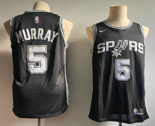 Men's San Antonio Spurs #5 Dejounte Murray Black 2018 Nike Swingman Stitched NBA Jersey