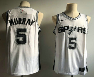 Men's San Antonio Spurs #5 Dejounte Murray White 2018 Nike Swingman Stitched NBA Jersey