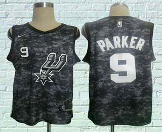 Men's San Antonio Spurs #9 Tony Parker Black City Edition Nike Swingman Jersey