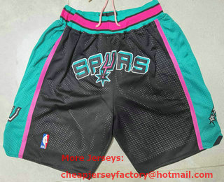 Men's San Antonio Spurs Black Just Don Shorts Swingman Shorts