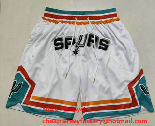 Men's San Antonio Spurs White Just Don Shorts Swingman Shorts