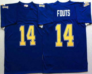 Men's San Diego Chargers #14 Dan Fouts Dark Blue Throwback Jersey By Mitchell & Ness