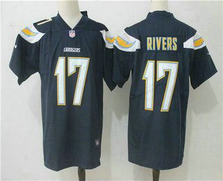 Men's Los Angeles Chargers #17 Philip Rivers Navy Blue 2017 Vapor Untouchable Stitched NFL Nike Limited Jersey