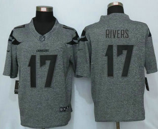 Men's San Diego Chargers #17 Philip Rivers Nike Gray Gridiron 2015 NFL Gray Limited Jersey