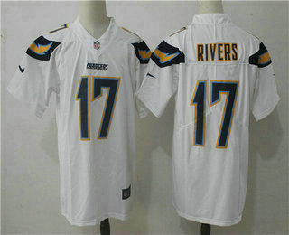 Men's Los Angeles Chargers #17 Philip Rivers White 2017 Vapor Untouchable Stitched NFL Nike Limited Jersey