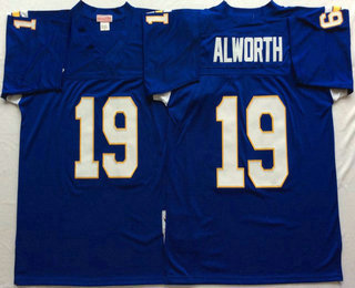 Men's San Diego Chargers #19 Lance Alworth Dark Blue Throwback Jersey by Mitchell & Ness