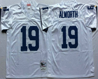 Men's San Diego Chargers #19 Lance Alworth White Throwback Jersey by Mitchell & Ness