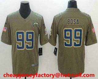Men's Los Angeles Chargers #99 Joey Bosa Olive 2017 Salute To Service Stitched NFL Nike Limited Jersey