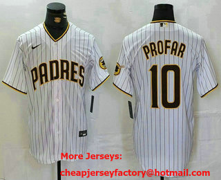 Men's San Diego Padres #10 Jurickson Profar White Cool Base Stitched Jersey
