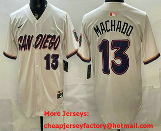 Men's San Diego Padres #13 Manny Machado Cream 2026 City Connect Stadium Jersey
