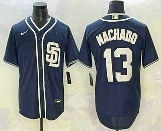 Men's San Diego Padres #13 Manny Machado Navy Stitched Cool Base Nike Jersey