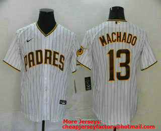 Men's San Diego Padres #13 Manny Machado White Stitched MLB Cool Base Nike Jersey
