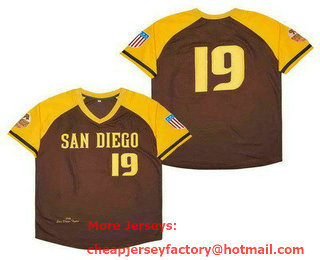 Men's San Diego Padres #19 Tony Gwynn Brown Tigers 1946 Throwback Jersey