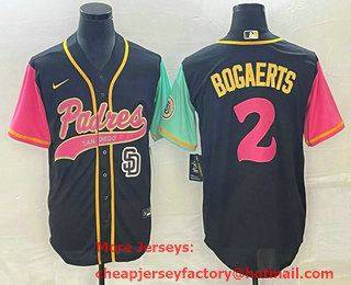 Men's San Diego Padres #2 Xander Bogaerts Brack NEW 2023 City Connect Cool Base Stitched Jersey 02