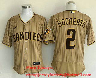 Men's San Diego Padres #2 Xander Bogaerts Grey Flex Base Stitched Baseball Jersey