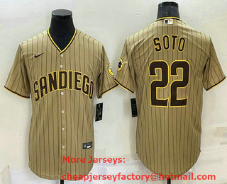 Men's San Diego Padres #22 Juan Soto Grey Stitched MLB Cool Base Nike Jersey