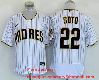 Men's San Diego Padres #22 Juan Soto White Stitched MLB Flex Base Nike Jersey