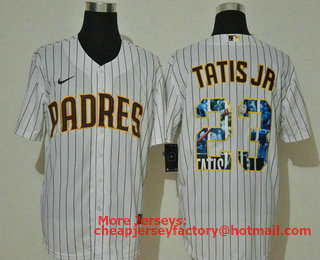 Men's San Diego Padres #23 Fernando Tatis Jr. White Unforgettable Moment Stitched Fashion MLB Cool Base Nike Jersey